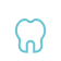 Icon of a tooth within an outline of a person, using blue and white lines.