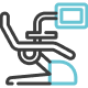 Icon of a microscope with an attached monitor in a simple, outlined style.